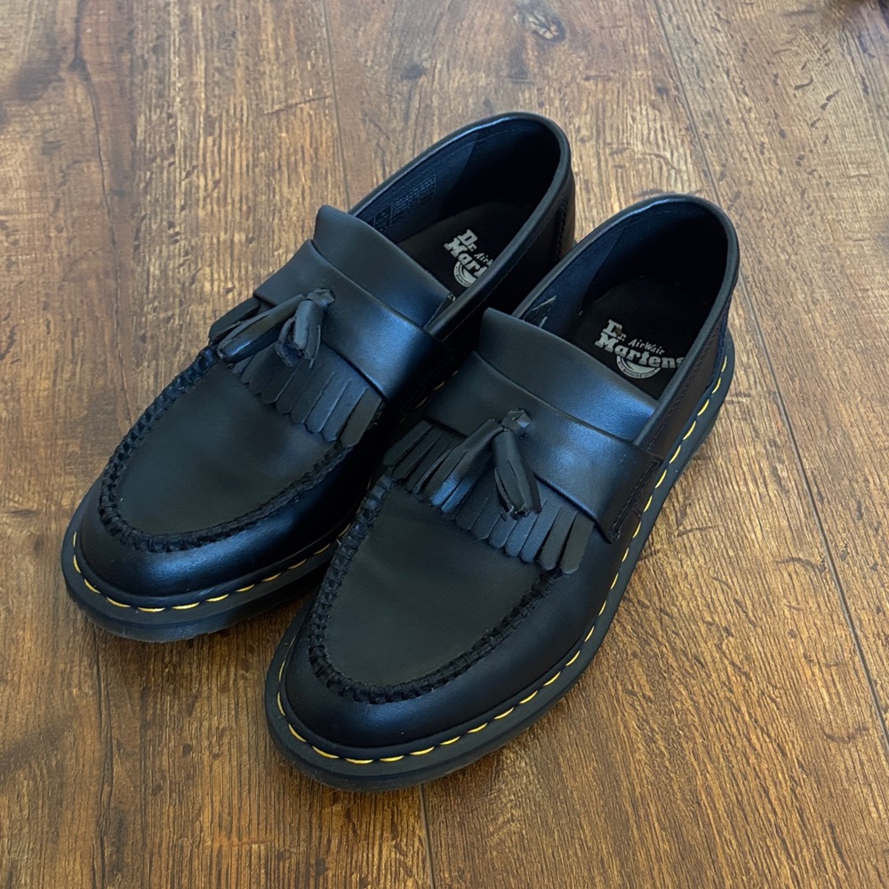 Dr. Martens Black Tassel Slip-On Loafers Vegan Adrian